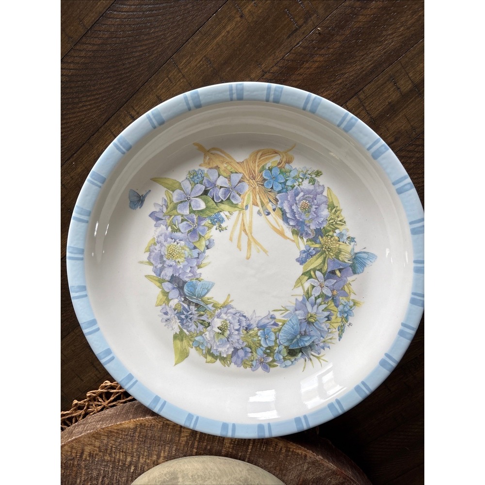 VTG Marjolein Bastin Nature's Sketchbook‎ Purple Blue Pie Plate Violets Hallmark